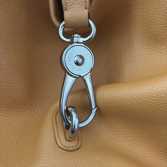 Dooney and Bourke Mustard Yellow Pebble Grain Logo Lock Sac - Picture 2 of 11